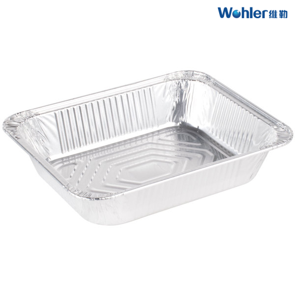 Heated Silver Wrinkle Free Aluminum Container For Baking